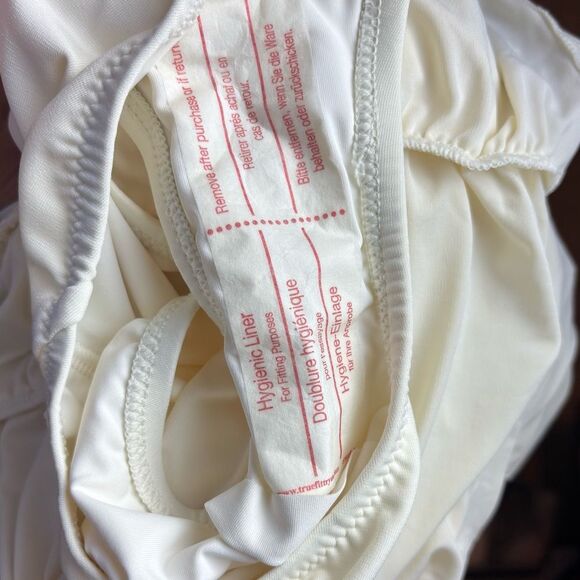 LANDS' END Ivory Ruched One Piece Swimsuit Mini Dress Bathing Suit Size 6 NEW - Picture 7 of 8